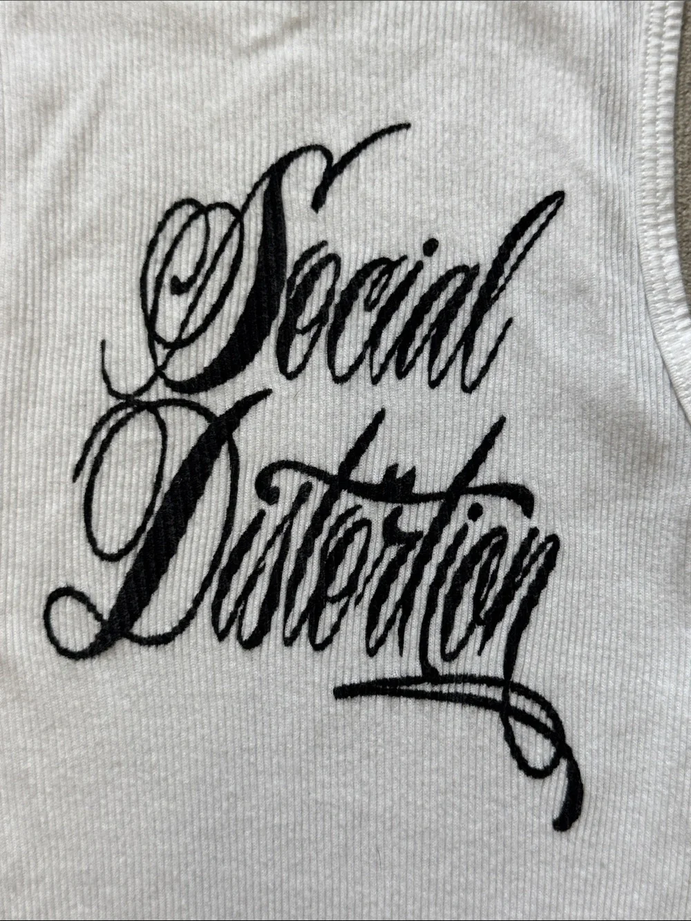 Social Distortion White Graphic Tank Top Band Shirt